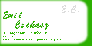 emil csikasz business card